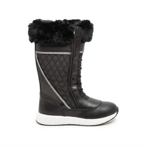 - NAUTICA Everly Quilted Faux Fur-Trim Water Resistant Snow Boots